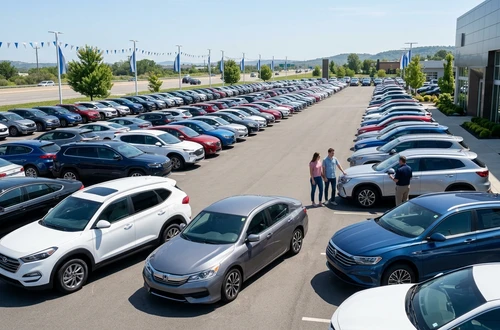Happy borrower receiving car keys